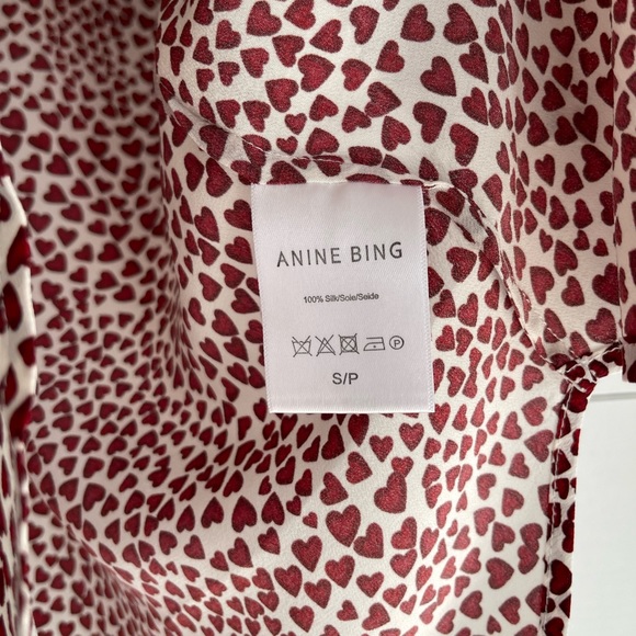 ANINE BING Holly Blouse in Hearts Size Small - Picture 4 of 7